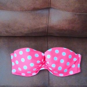 Strapless pink/ coral bikini top 👙🌊 Victoria's Secret